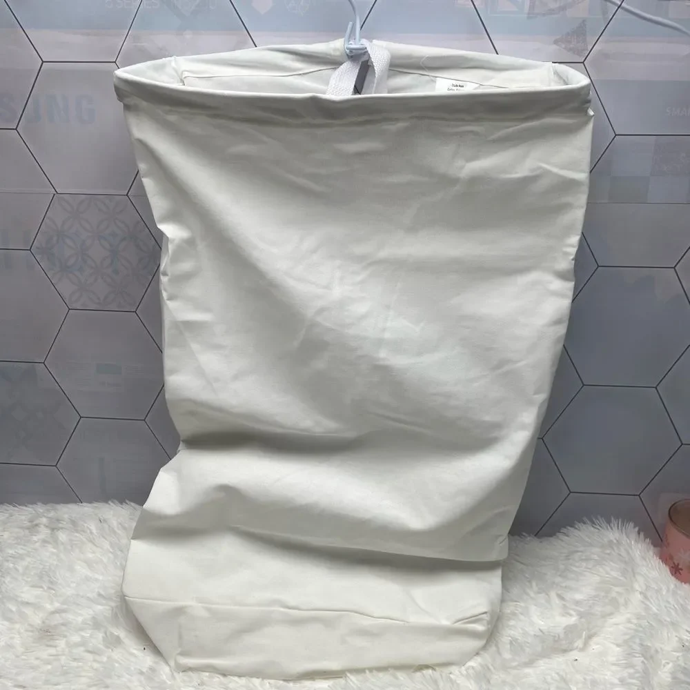 - Hanging Cotton Canvas Laundry Hamper Bag | White, 6" x 16" x 27" (Length… - Picture 11 of 12